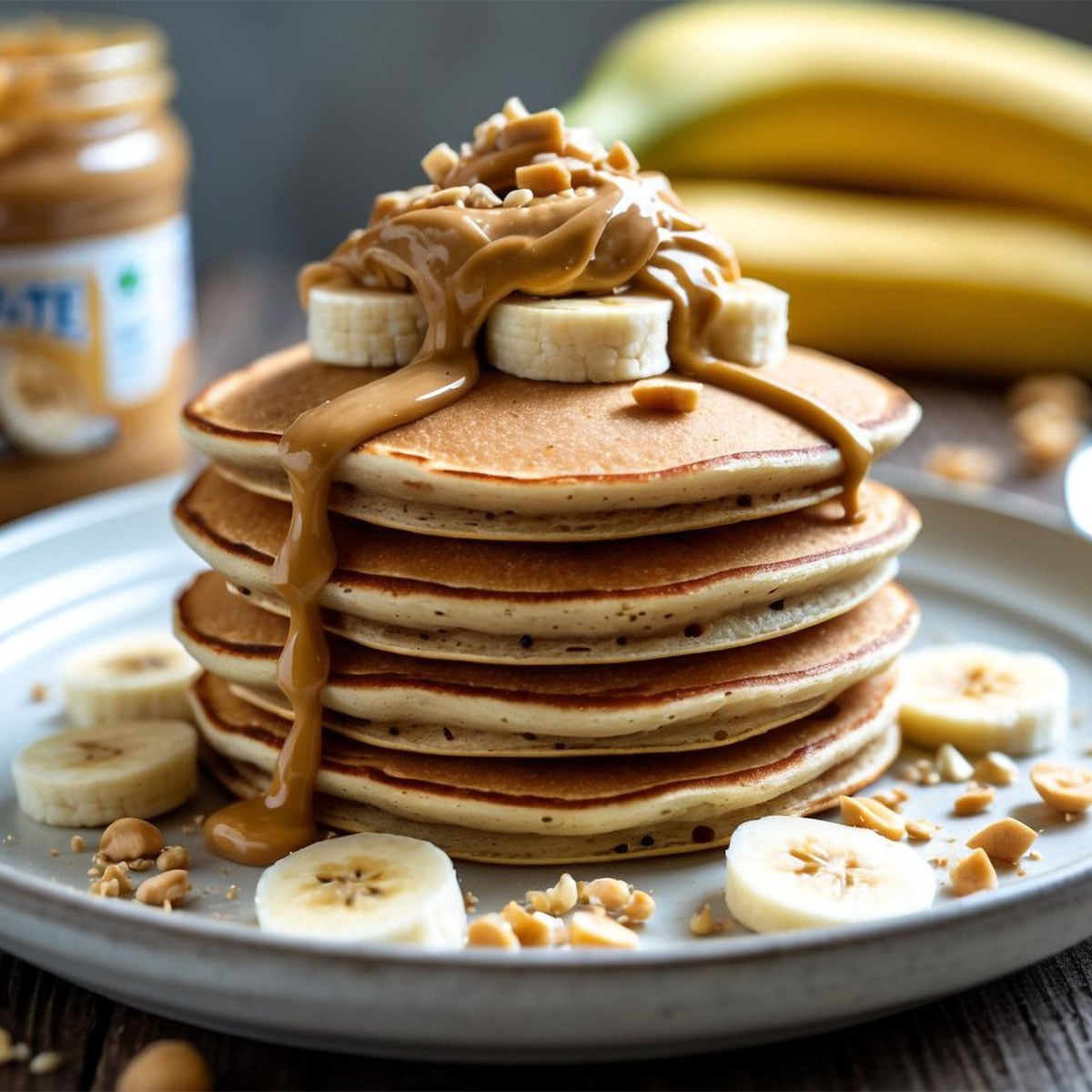 High-Protein, Low-GI Peanut Butter Banana Pancakes for Lasting Fullness